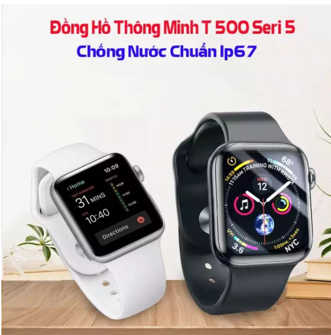 [GIẢM SỐC 50%] Đồng Hồ Thông Minh  Watch Seri 5 T500 Bản Nâng Cấp,Đồng Hồ Thông Minh Chống Nước Thay Ảnh Thay Dây Kết Nối Bluetooth 44mm Đo Nhịp Tim  Đo Sức Khỏe Theo Dõi Nhịp Tim Sử Dụng Cho Cả Ios,Android,BH 12 Tháng