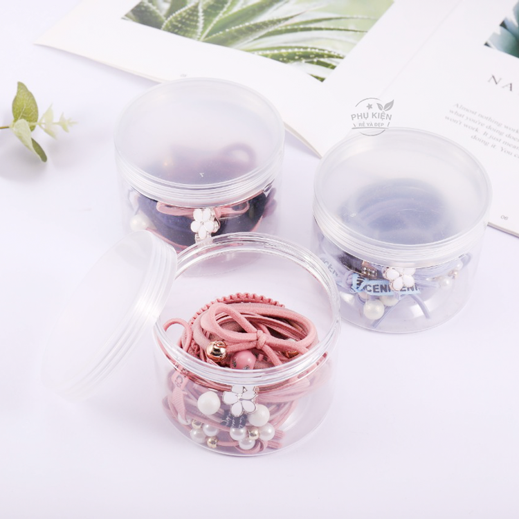[HCM]Set 12 thun cột tóc Hàn Quốc dễ thương - Gồm hộp (Màu hồng)