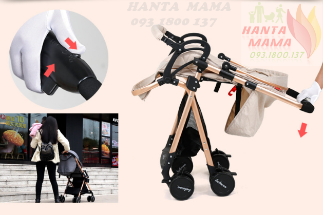 Xe đẩy Belecoo A8 2 chiều 3 tư thế, xe đẩy em bé