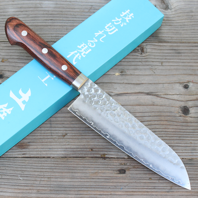 Dao Nhật Tsuboya Santoku 170mm Tsuchime Thép MV Cobalt