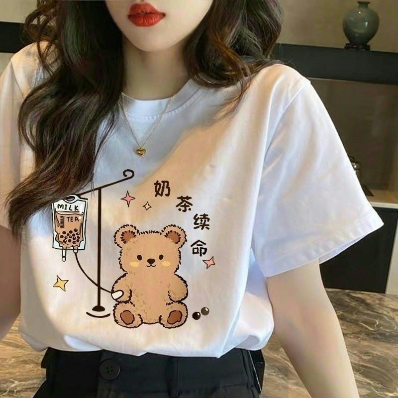 ÁO PHÔNG THUN NỮ IN HÌNH GẤU