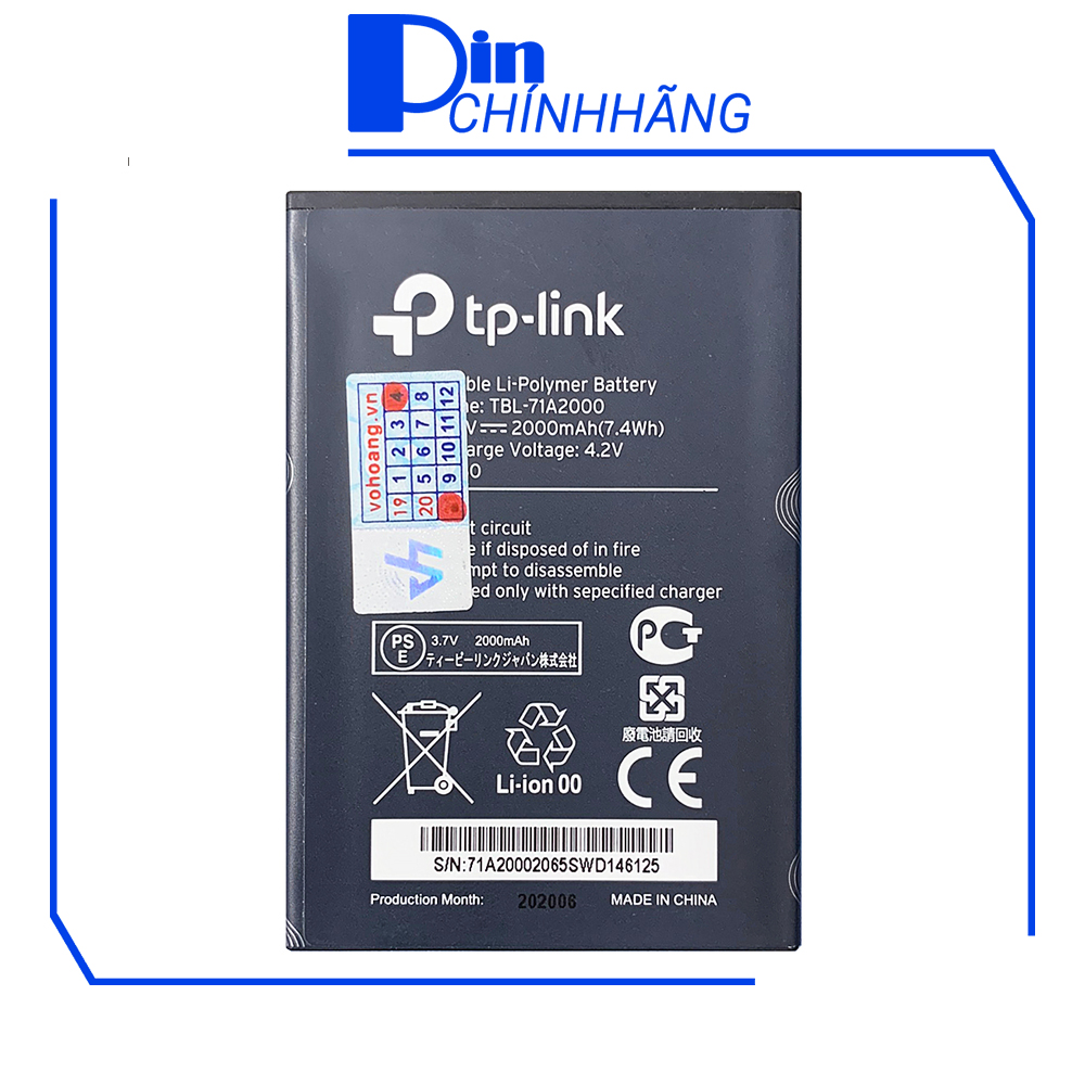 Pin dành cho wifi 3G/4G TP-LINK mã TBL71A / TBL71B dung lượng 2000mAh