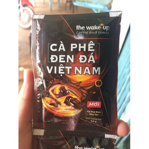 Cà phê hòa tan WAKE UP đen đá 560g (35 gói x 16g). Date 08.2022
