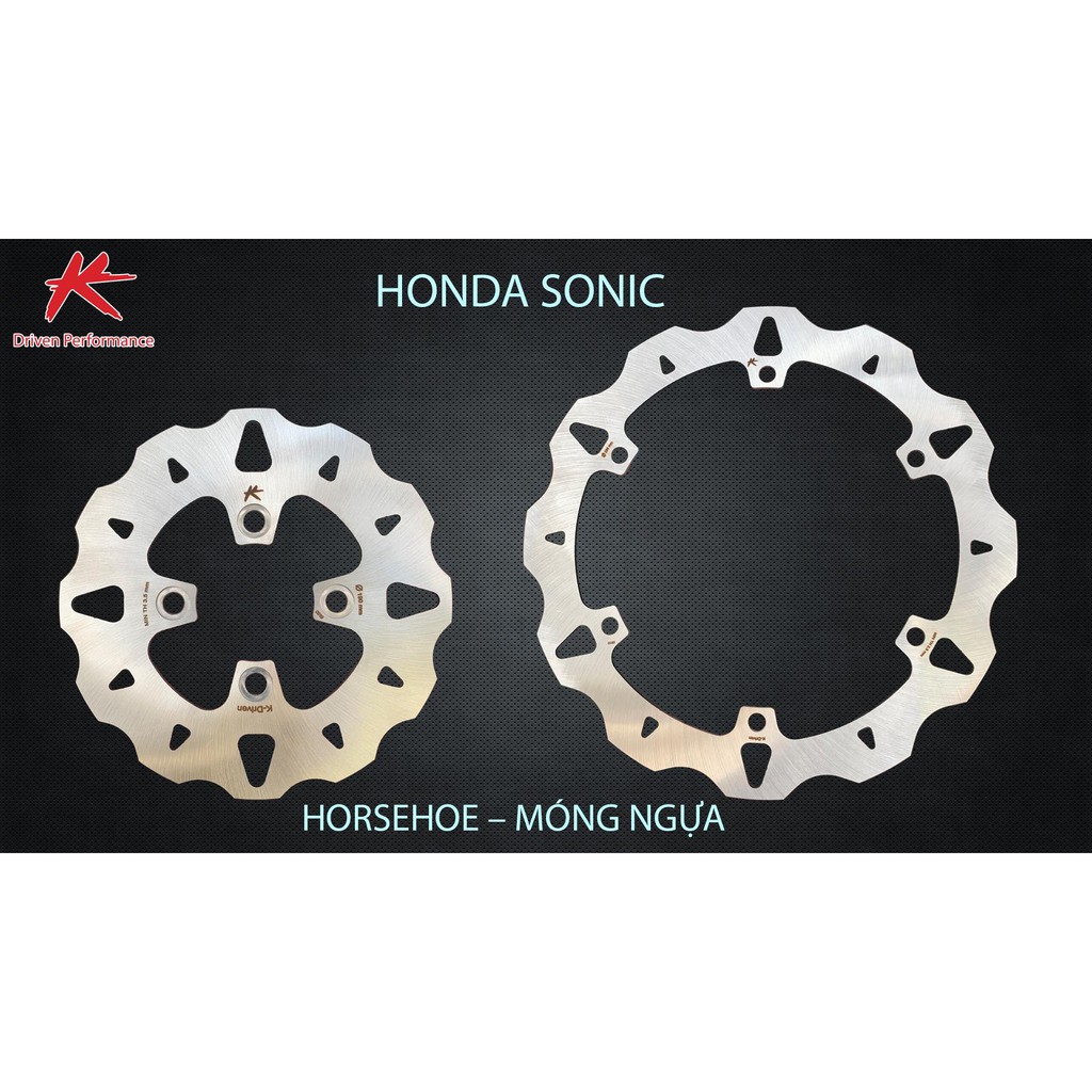 [HCM] ĐĨA THẮNG PHANH K-DRIVEN SONIC 150  ( KIỂU MÓNG NGỰA )