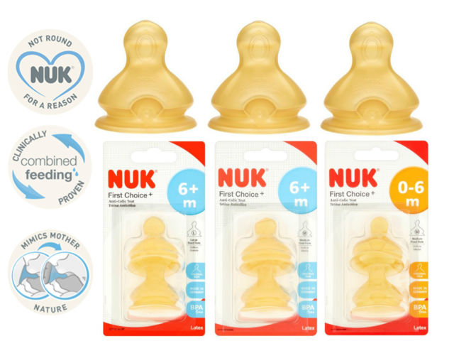 Núm ti cổ rộng Nuk cao su (2 chiếc)