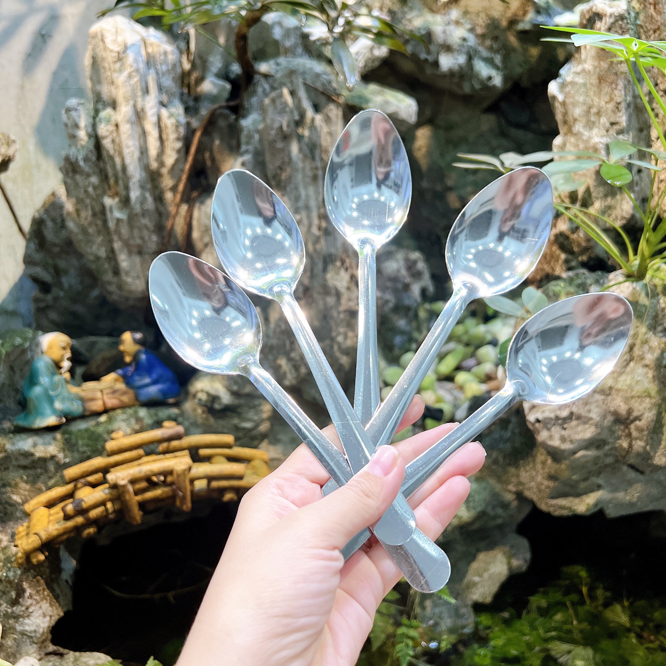Muỗng cán dài - Thìa Muỗng ăn cơm,ăn phở,ăn súp cáng dài inox cao cấp