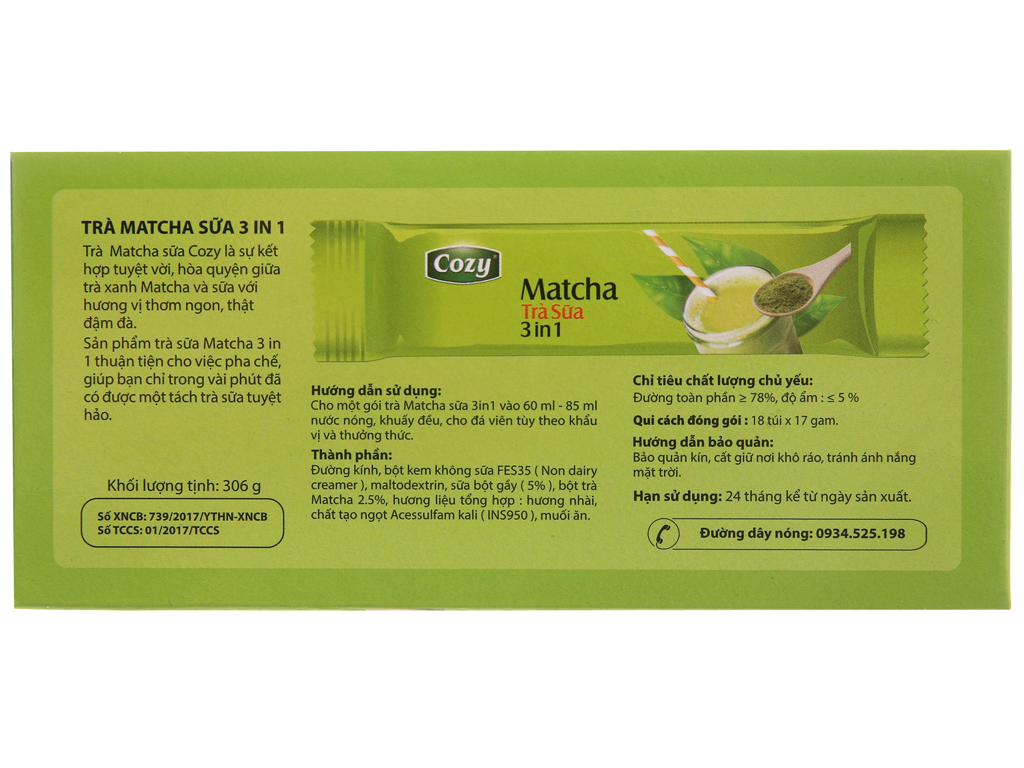 Trà sữa Matcha Cozy 3 in 1