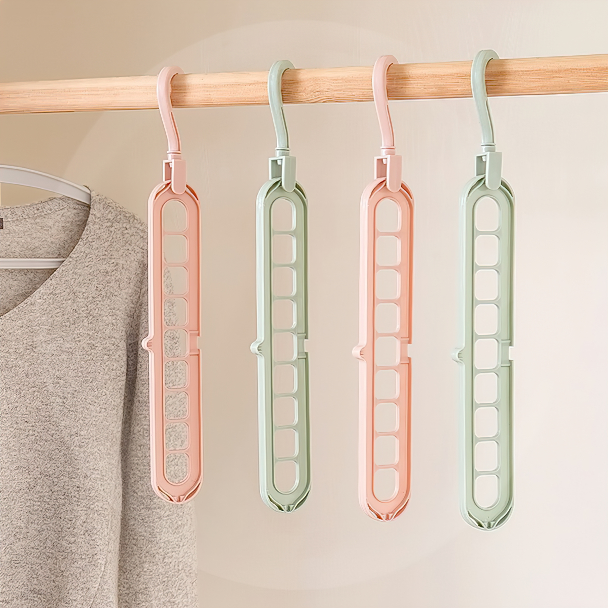 Móc Treo Đồ Đa Năng 9 Lỗ, Thanh Treo Đồ Tiết kiệm Diện Tích - SHOPER