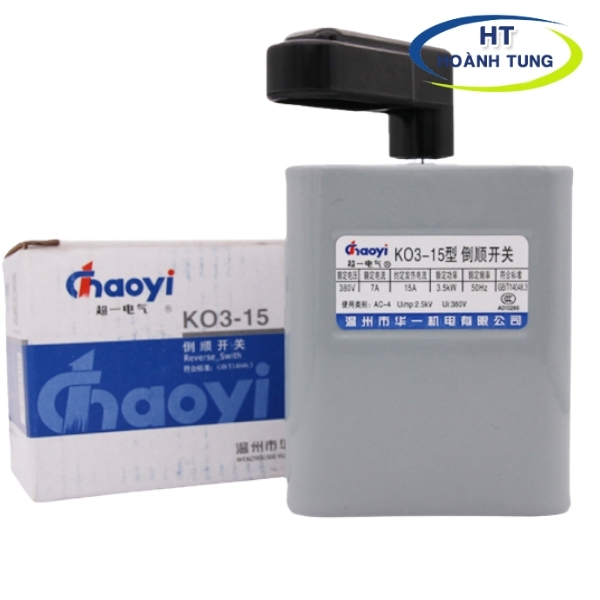 Cầu dao máy tiện KO3-15 Chaoyi đảo chiều trực tiếp động cơ điện 3 pha điện áp 380VAC