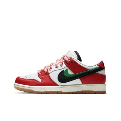 2021 Frame Skate x SB Dunk Low "Habibi" White and Red Men's and Women's Sports Basketball Shoes Skateboard Shoes Casual Shoes