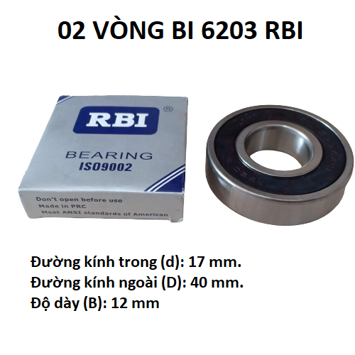 02 vòng bi 6203 RBI chất lượng cao