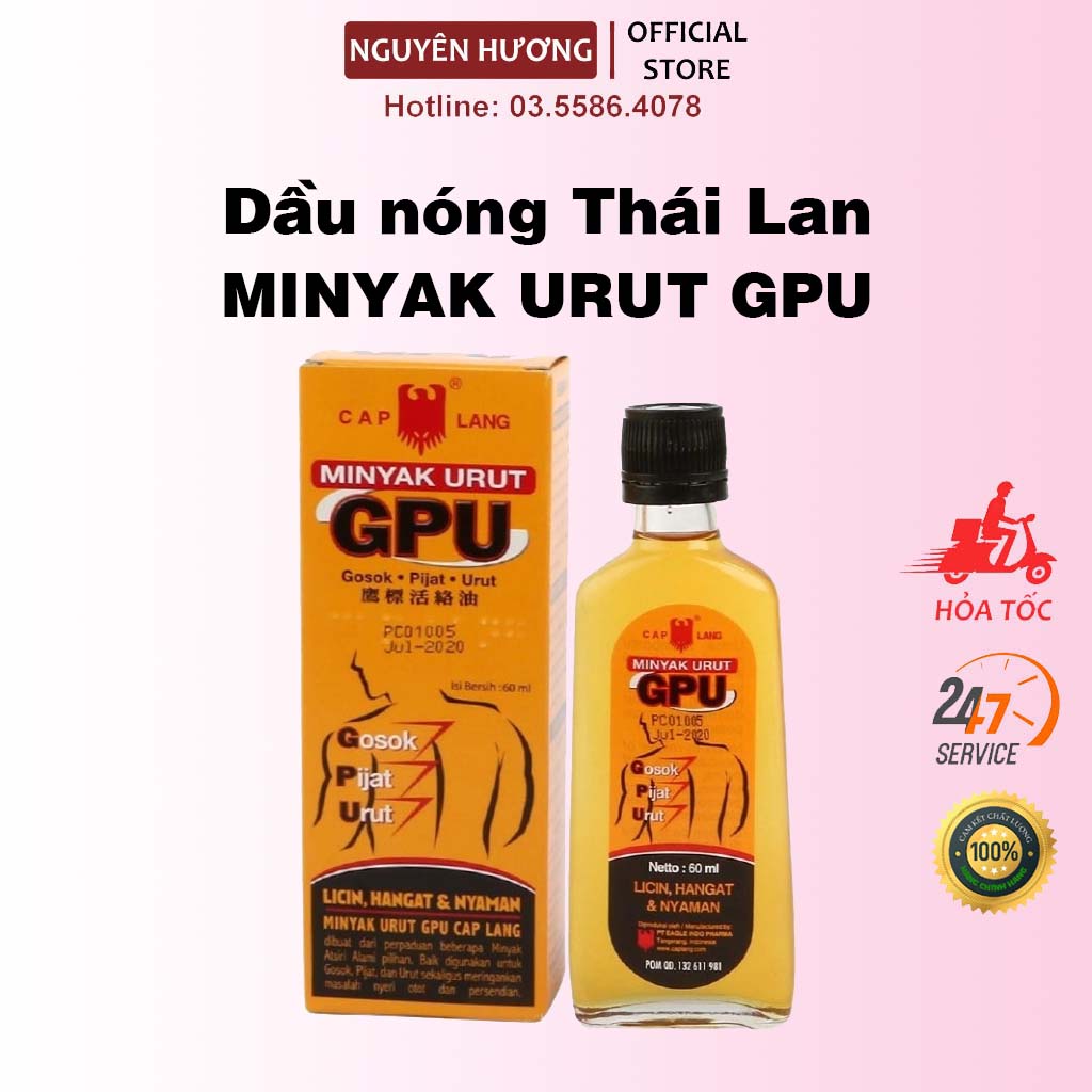 Dầu xoa bóp GPU Minyak Thái Lan 60ml