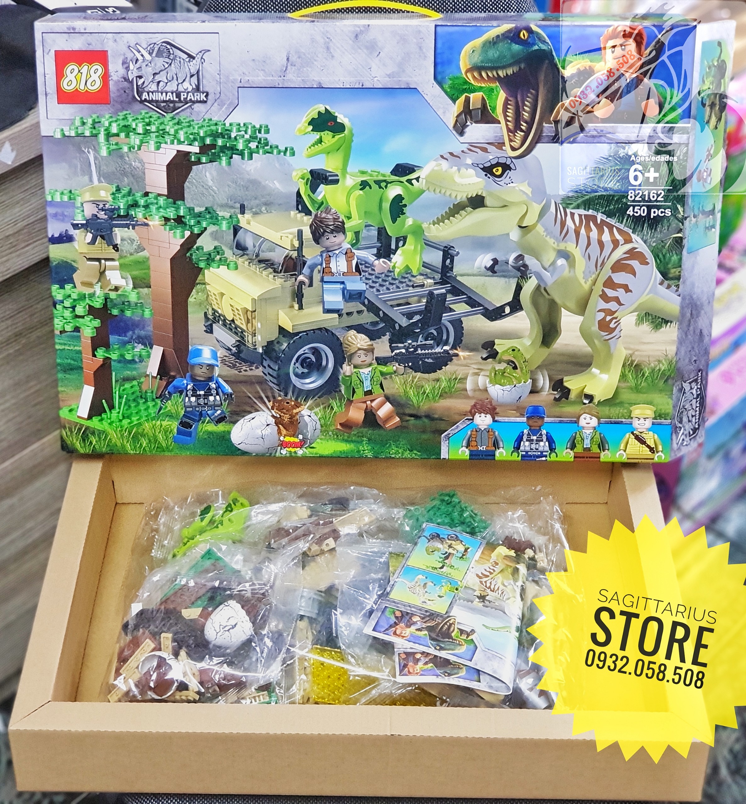 [HCM]Bộ Lego 818 - 82162 Lắp Ráp Công Viên Khủng Long ver2.0 ( 450 Mảnh )