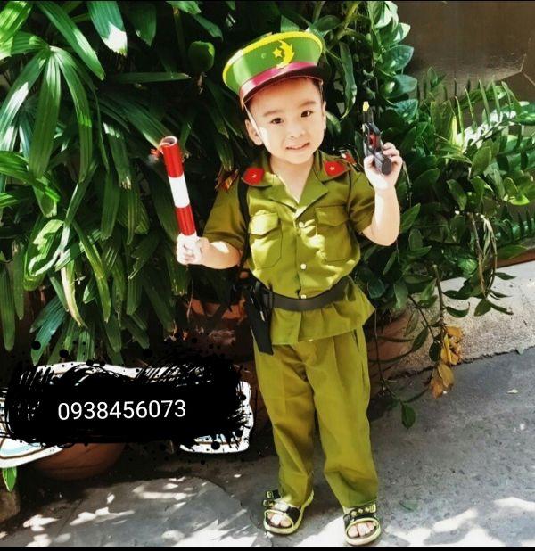 Bộ Đồ Công An Trẻ Em Cao Cấp Đầy Đủ Phụ Kiện Theo Kèm