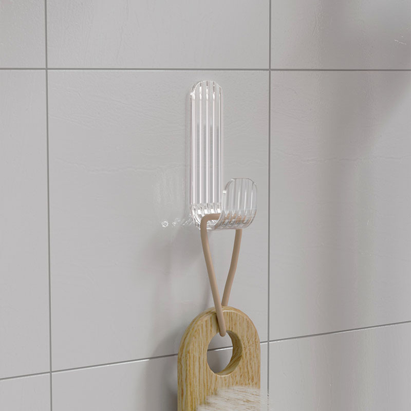 Clear J shaped hanger hook, wall sticker hanger, lock splitter hook
