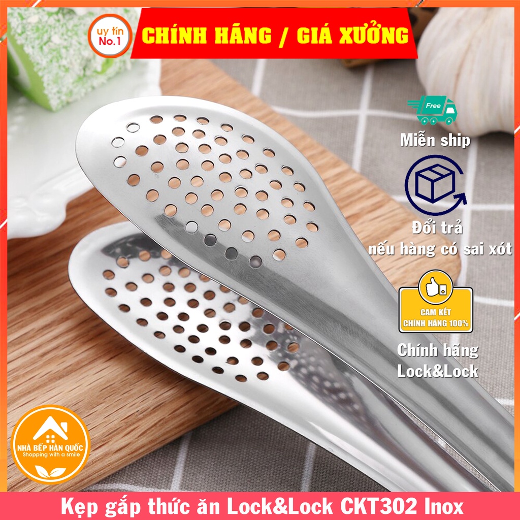 Kẹp gắp thức ăn Lock&Lock bằng Inox CKT302