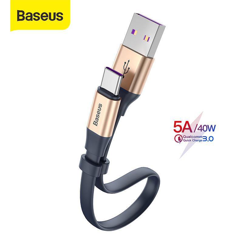 Baseus cáp sạc USB type C 5A/40W sạc siêu nhanh thiết kế di động cho Huawei P30 Pro Mate 20/ Huawei/ Samsung S10/ Xiaomi/ Vivo - INTL