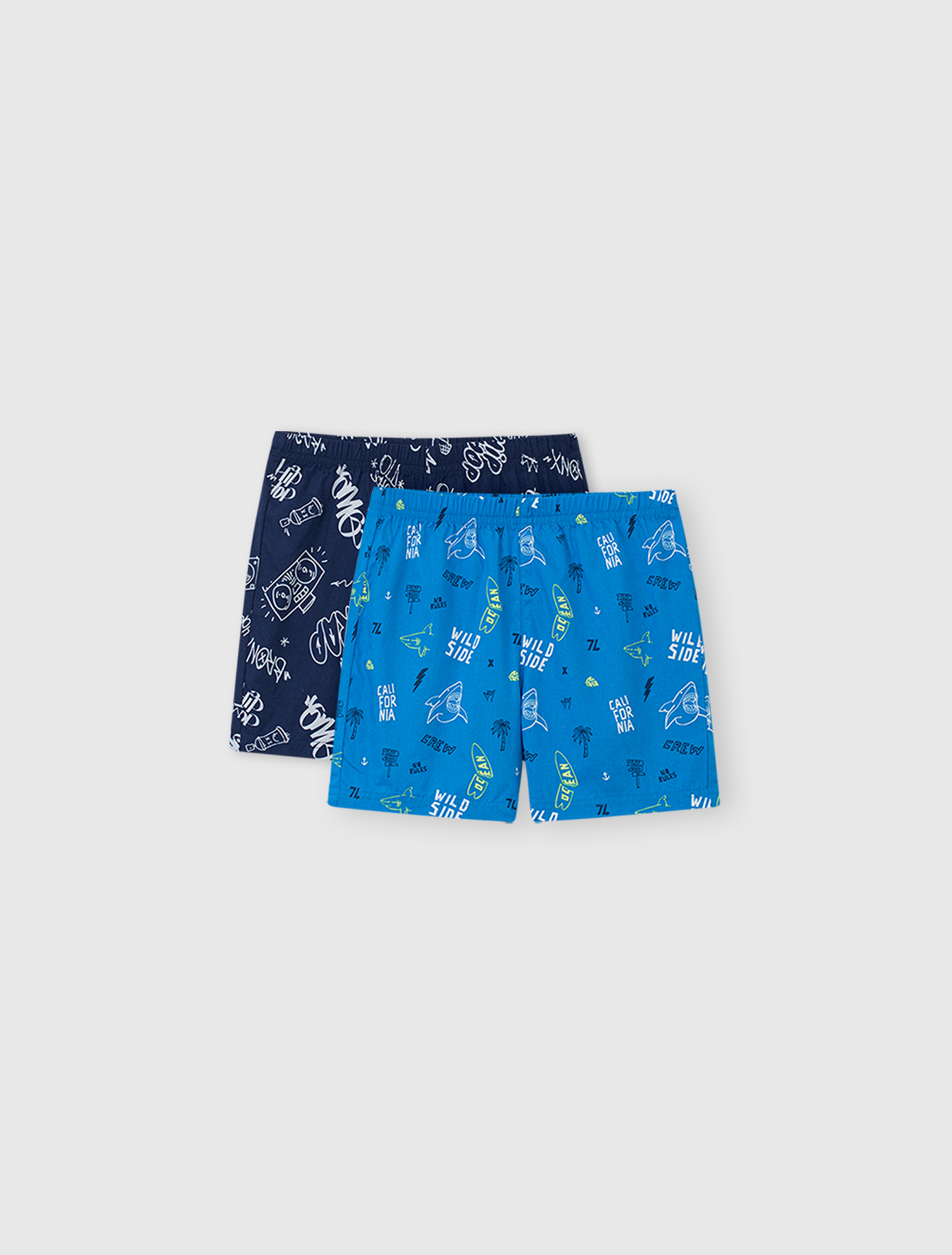 Combo 2 quần mặc nhà bé trai canifa cotton in hoạ tiết 2la24s007