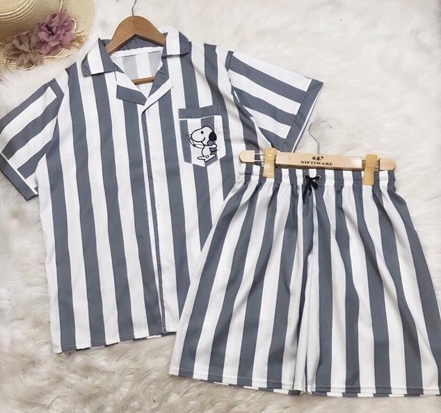 🍓 SIÊU ĐỘC LẠ CỰC XÌ NGẦU 🍓Bộ Tù Kẻ Sọc - Quần Áo Phạm Nhân Pizama Kẻ Sọc Siêu Hot AH65