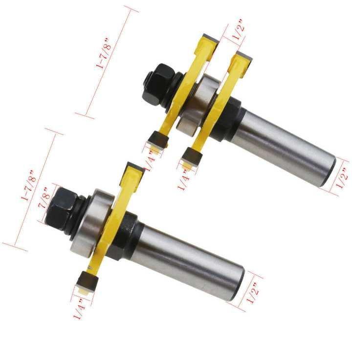 Bộ 2 mũi phay ghép ván gỗ, cốt 12.7mm