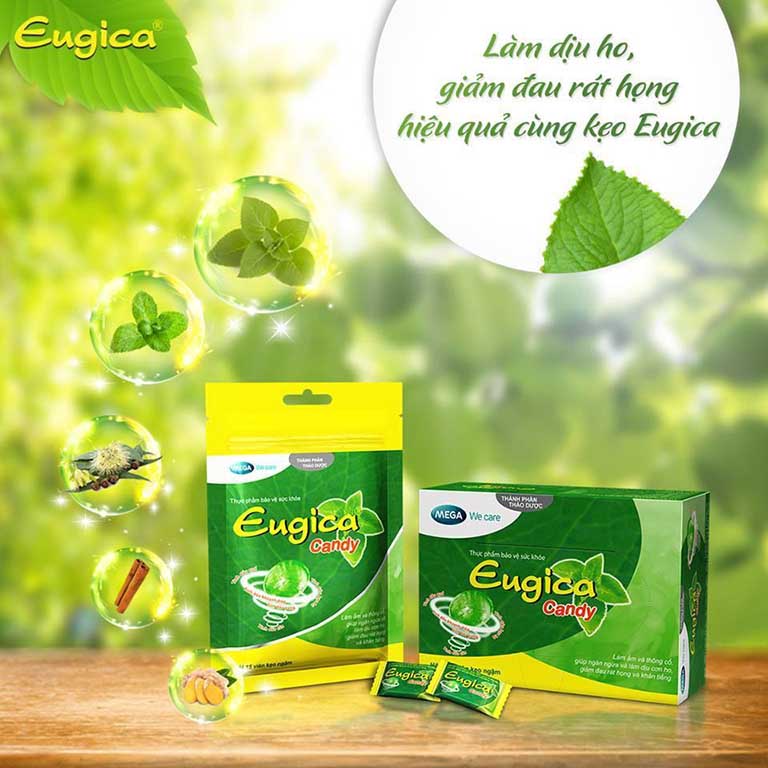 Kẹo ngậm EUGICA CANDY [Hộp 100 viên] - nhập khẩu từ Thái Lan