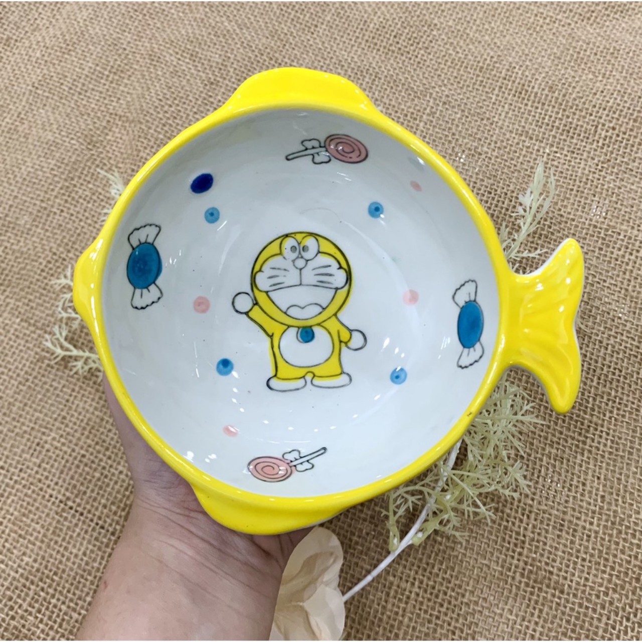 Bát Đựng Đồ Ăn Dặm Kiểu Nhật Gốm Sứ Hình Doremon Đáng Yêu