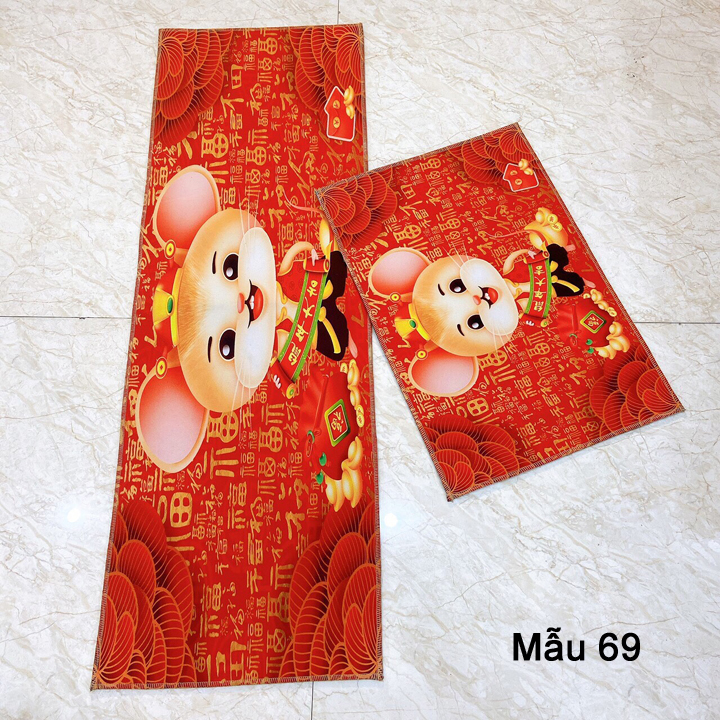 Bộ thảm bếp 2 chiếc hình lợn con mẫu 70