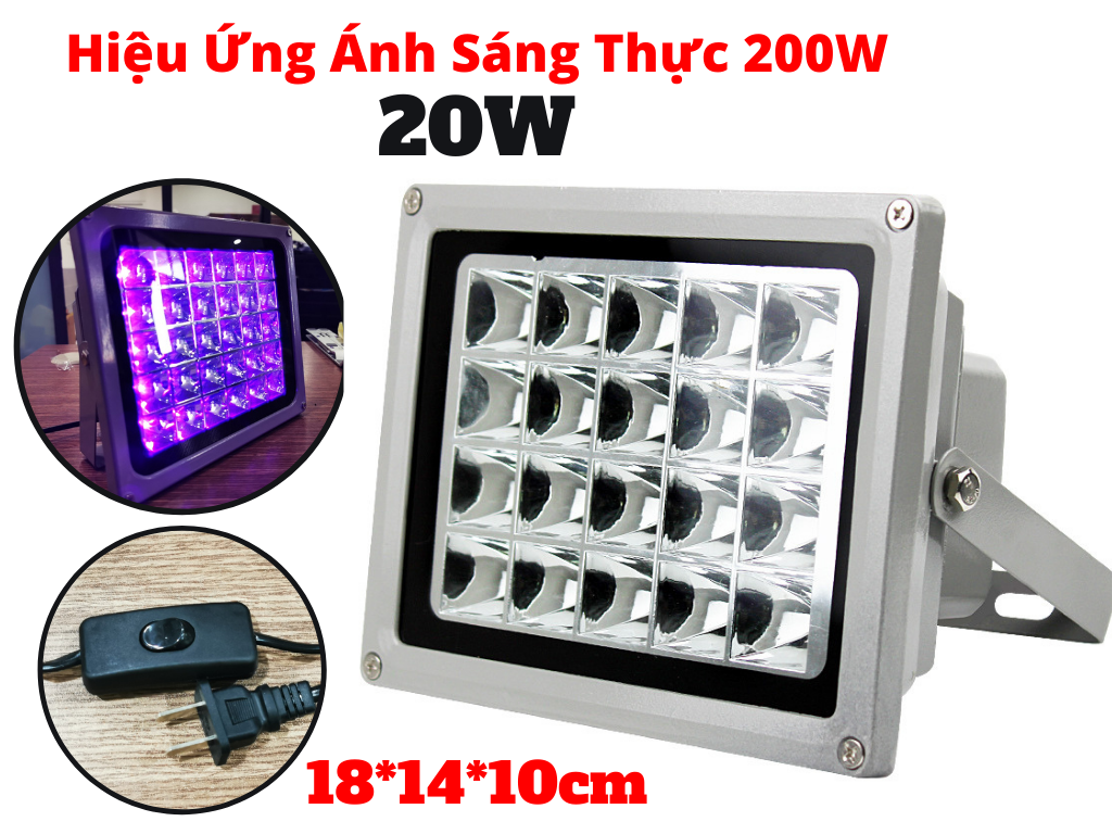 Đèn uv 20w hiệu năng thực tế 200w sấy keo uv soi tiền khử trùng