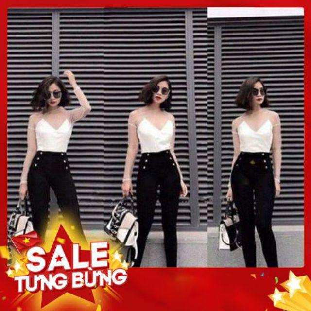 Quần Legging Cạp Cao 6 Cúc chất đẹp..
