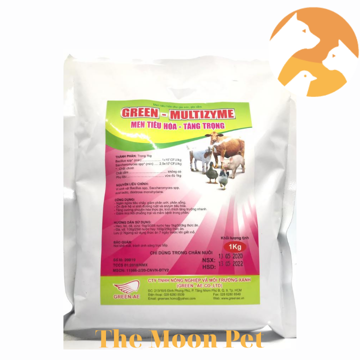 Green Multizyme [1 kg] Men tiêu hóa- tăng trọng cho gà, vịt, heo, bò, dê, cừu