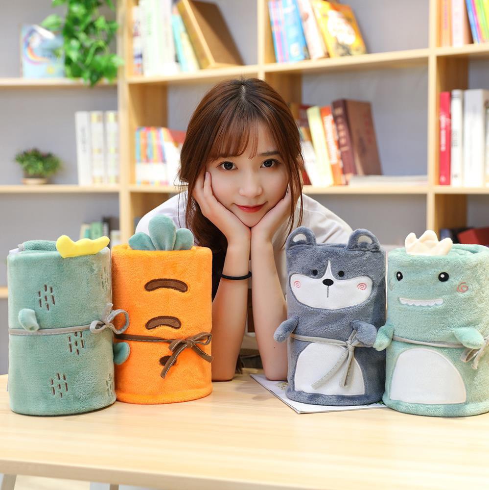 Chăn lông tuyết hình thú mềm mịn nhiều hình dễ thương dành cho bémền gấp gọn kích thước 100cm x 80cm thích hợp đi du lịchvăn phòng và cho các bé đi học GVP07-Chichi