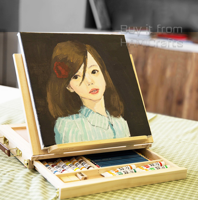 Hộp Giá Vẽ Gỗ Để Bàn Đa Năng (Tabletop Easel Box)