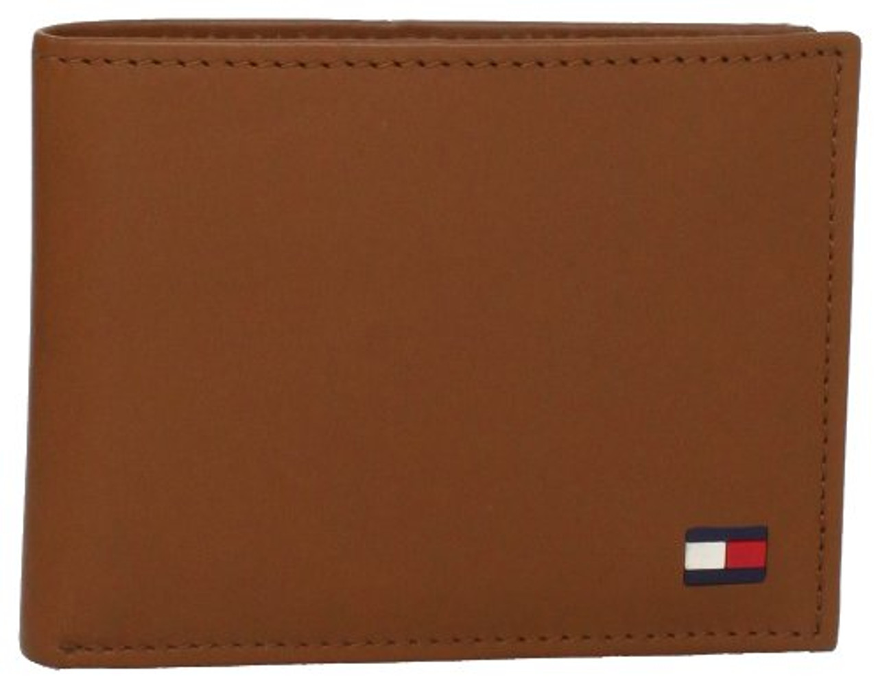 Ví nam tommy hilfiger men's leather dore passcase billfold wallet, british tan - black - 31tl22x046