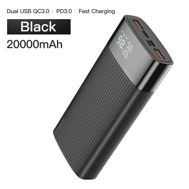 KUULAA sạc dự phòng Diqital Disolay Power Bank 20000mAh QC3.0 PD Sạc nhanh USB kép + Type-c cho iPhone 11 Pro Max XS XR X Xiaomi Huawei Samsung sạc dự phòng