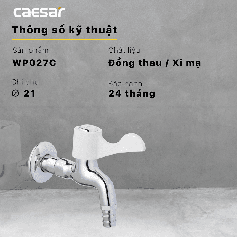 Vòi hồ xả xô / vòi lạnh gắn tường caesar w027c wp027c