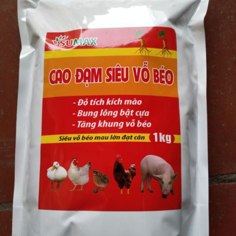 cao đạm siêu vỗ béo vật nuôi 1kg/gói