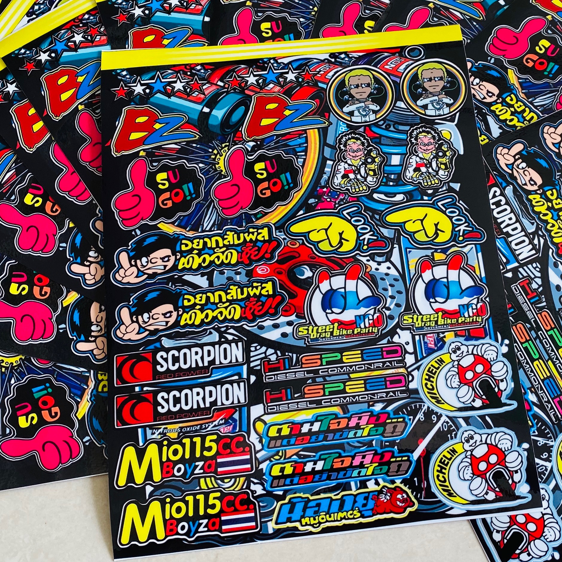 Combo tem sticker thailan kích thước A4