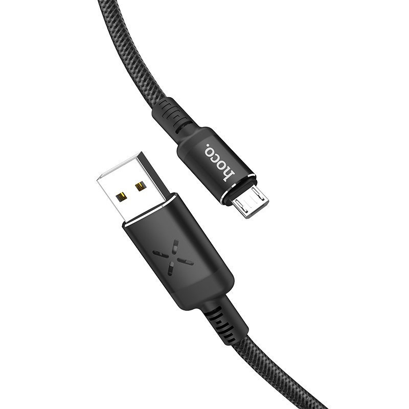 Cáp sạc nhanh Micro Hoco U63 cho samsung/oppo/xiaomi/vivo (có đèn LED phát sáng khi sạc sạc nhanh 2.4A Max) dài 120cm