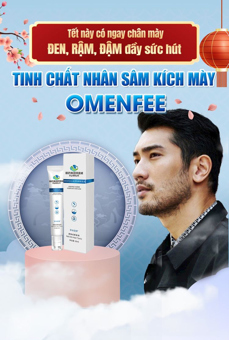 Serum mọc lông mày Omenfee, tinh chất nhân sâm mọc lông mày Omenfee nội địa Trung