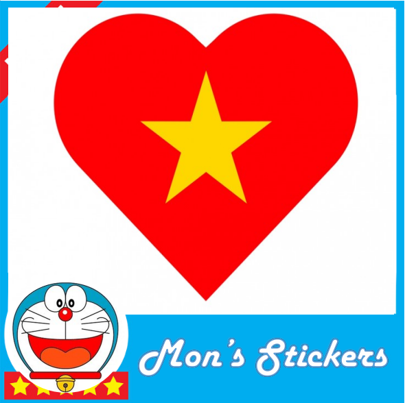 Decal dán cờ VIỆT NAM hình 💖