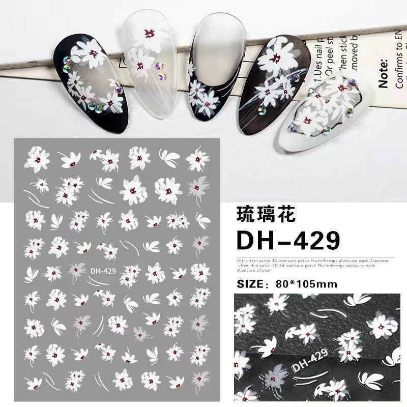 Sticker hình dán móng Hoa 3D các mẫu HOT siêu đẹp