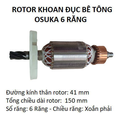 Rotor máy khoan đục bê tông osuka