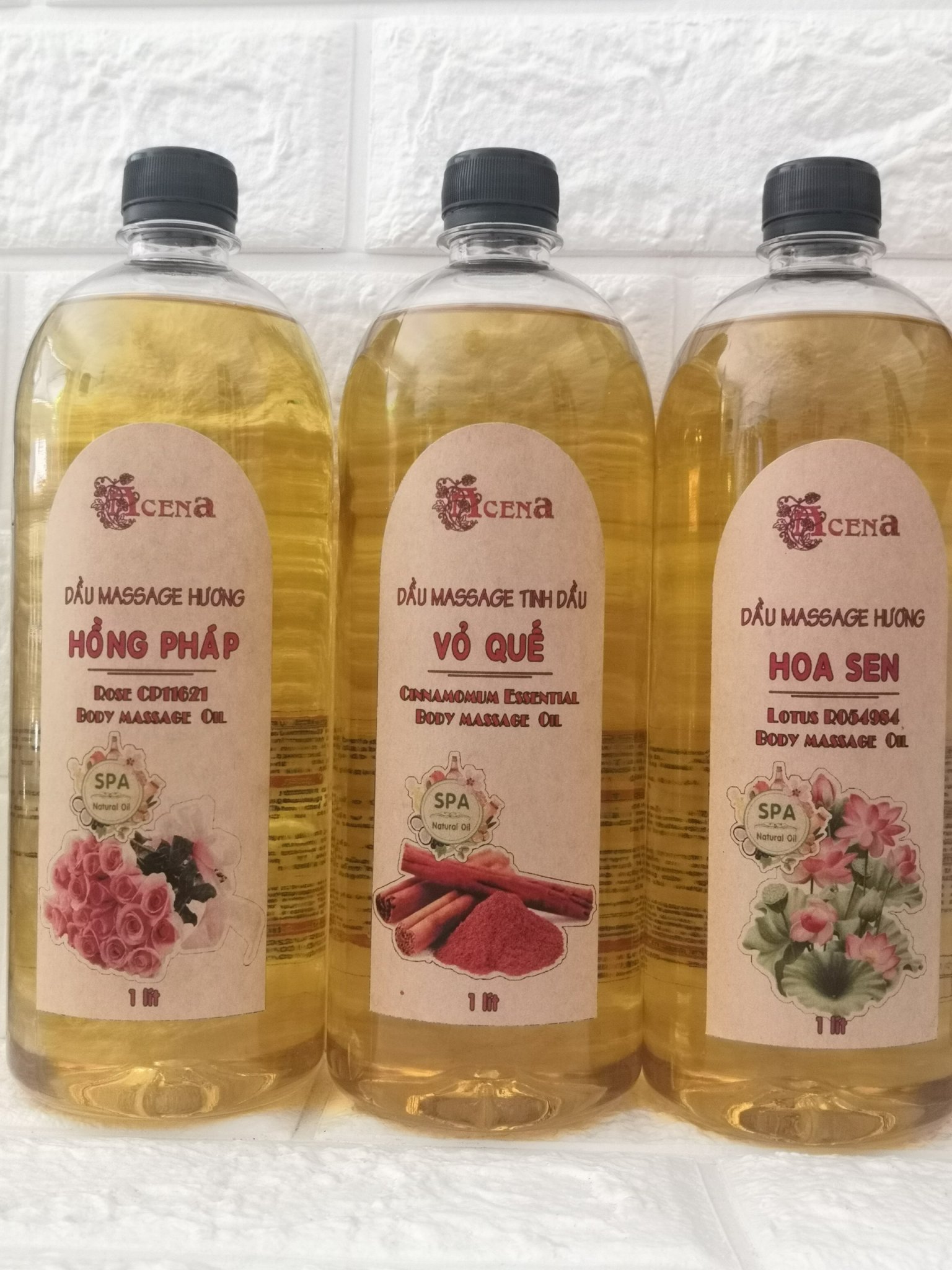 Dầu Massage Body Tinh Dầu Vỏ Quế ACENA 1000ml Massage Chân