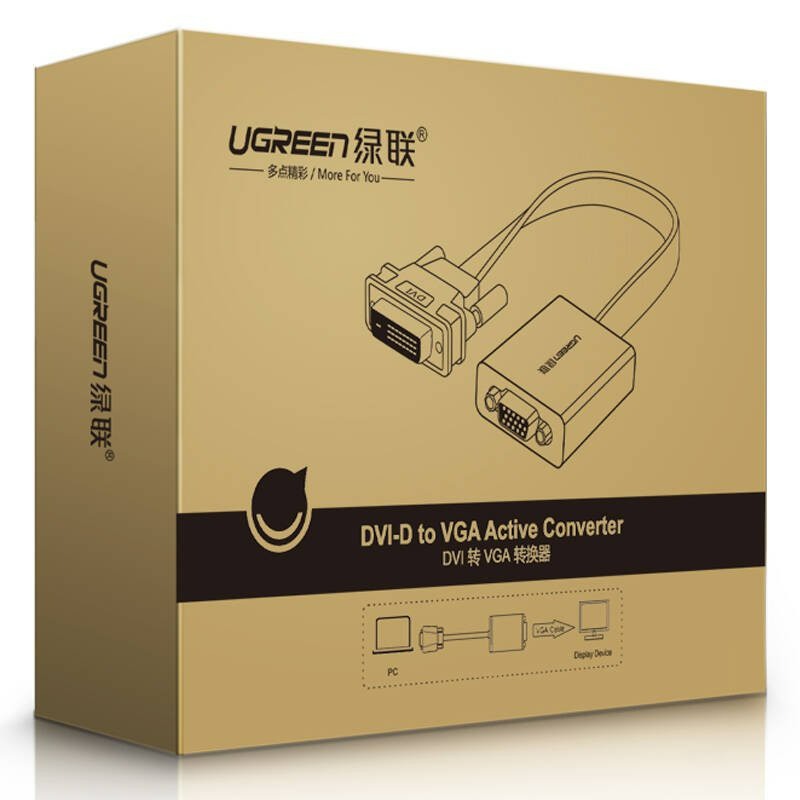 Cáp chuyển tín hiệu DVI-D (24+1) sang VGA ACTIVE (15 pin) UGREEN MM108 | 1920*1080/60Hz | Hàng phân phối chính hãng | Bảo hành 18 tháng | 40259