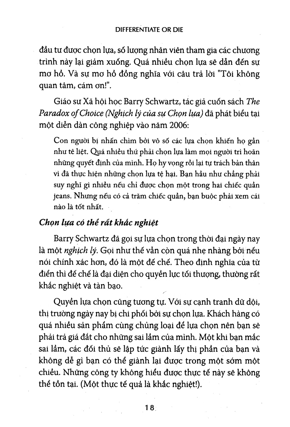 Khác biệt hay là chết
