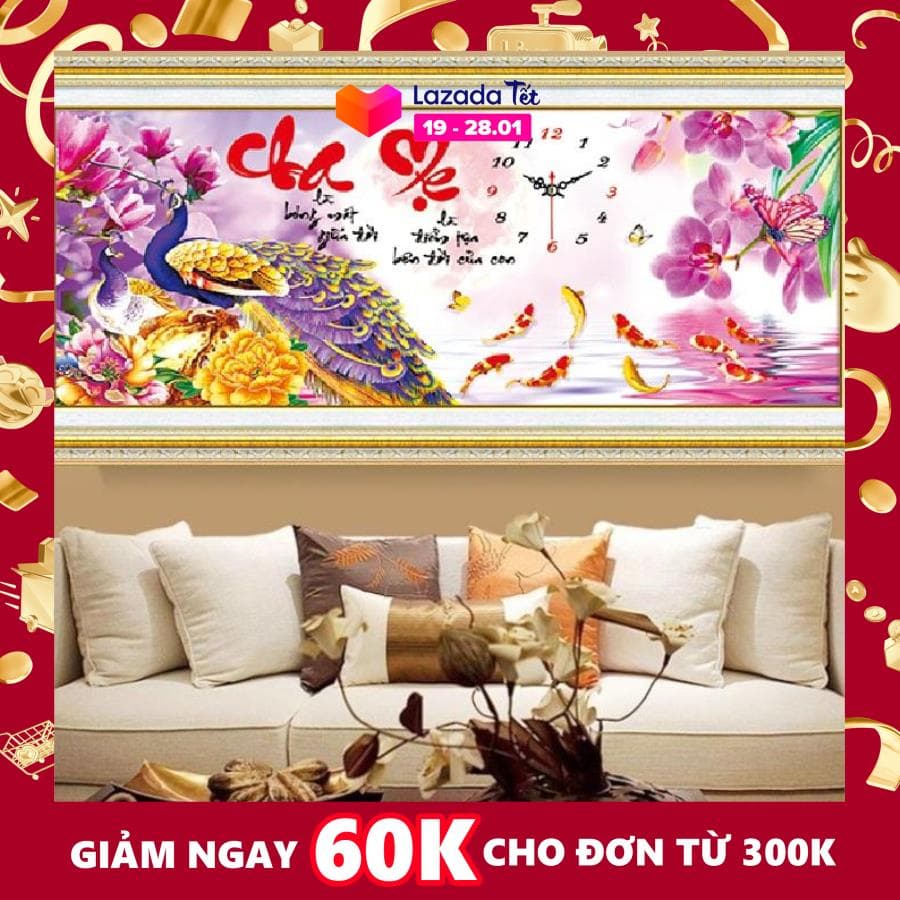 Tranh đính đá mẫu mới cha mẹ-kt: 110x50