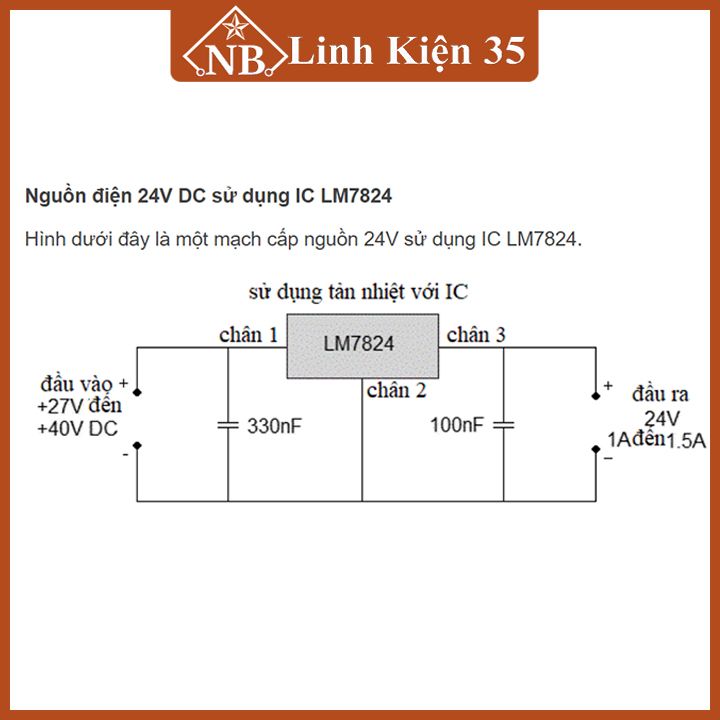 IC ổn áp LM7824 CV 1.5A TO220