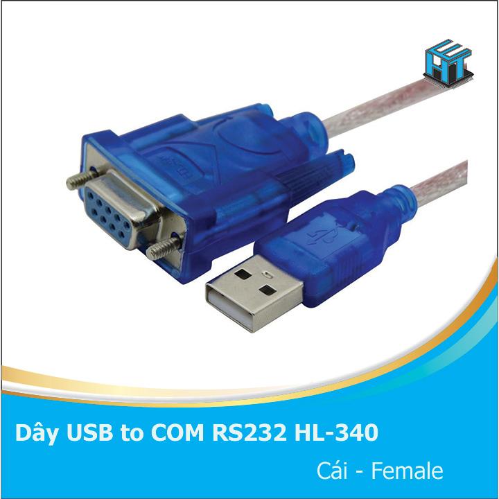 Dây USB to COM RS232 HL-340 dùng chíp CH340 - Female cổng Cái Dài 1.5 mét