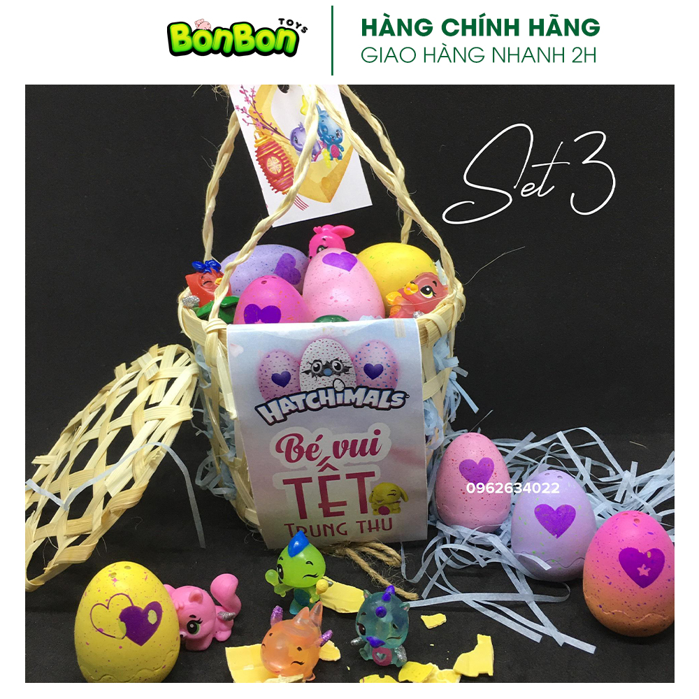 Giỏ trứng Hatchimals - quà tặng trung thu (10 trứng không trùng mẫu thú)