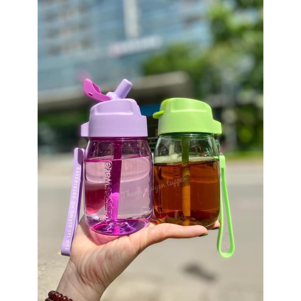 Bình nước tupperware có ống hút cho bé mini lohas 350ml